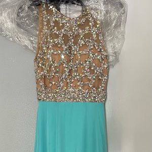 Teal prom dress